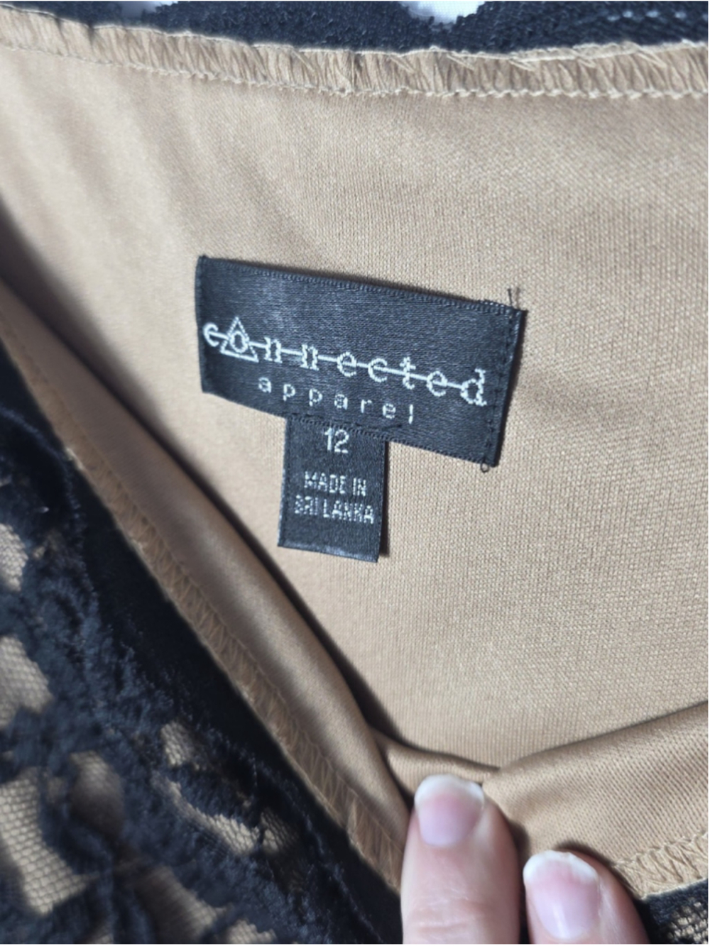 Connected Apparel Women's Dress Size 12 Black Lace Sleeveless Knee Length nwt - Picture 4 of 7